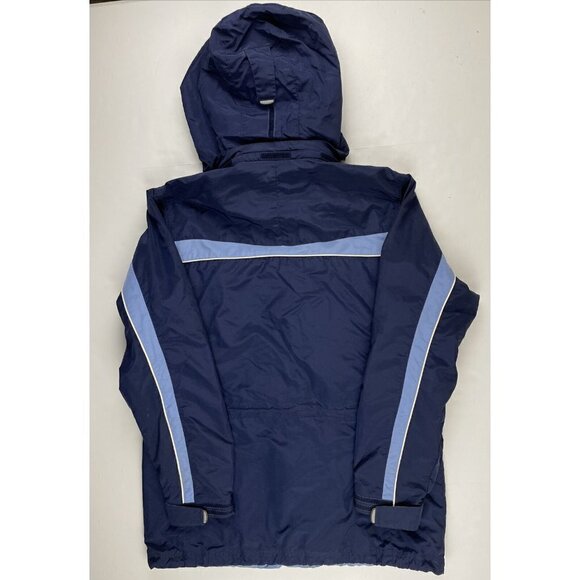 L.L. Bean Full Zip Hooded Ski Jacket Women’s S Inside Pockets Blue Nylon CYF3 - Picture 3 of 12